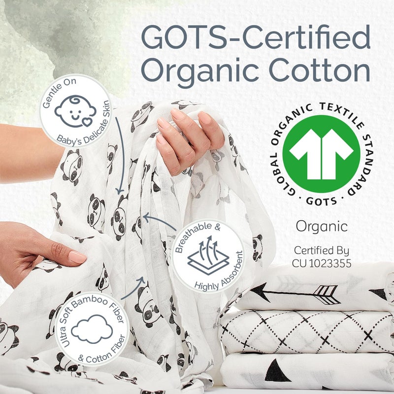 KiddyCare Baby Muslin Swaddle Nursery Blanket for Newborns | Bab Blankets for Boys/girls | Baby Cotton Blanket Gift for Newborn Babies 4-Pack - Image 4